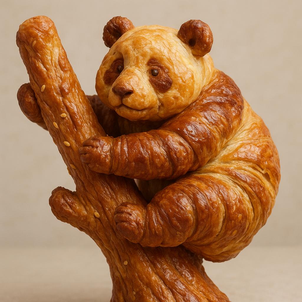 Panda on Tree Bread - AI generated