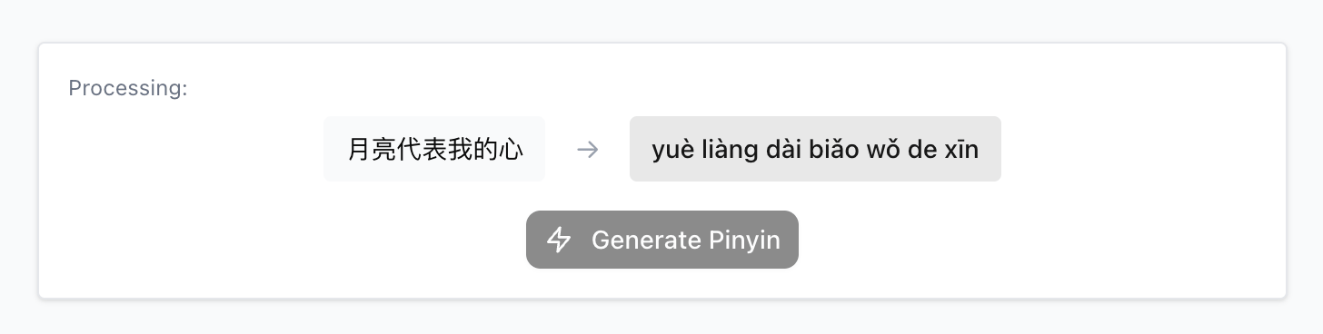 Step 2: Generate Pinyin