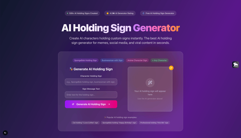 Free AI Holding Sign Generator preview